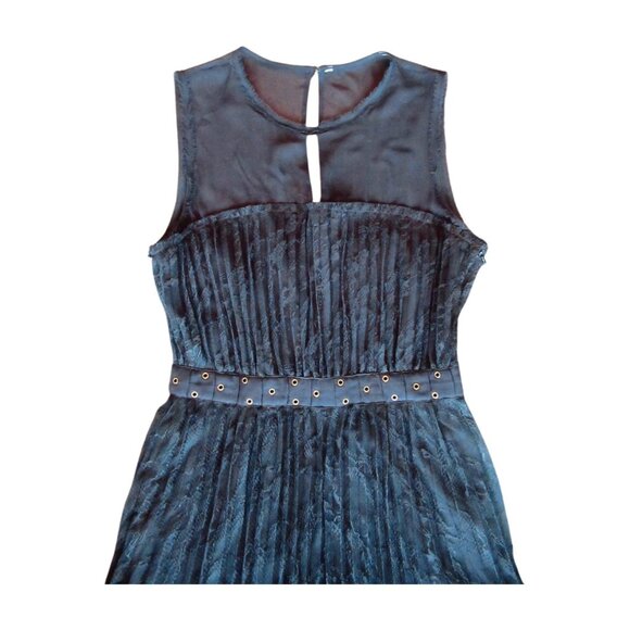 Diane Von Furstenberg DVF Women's Black Blouson Pleated Mini Dress LBD - Picture 3 of 6